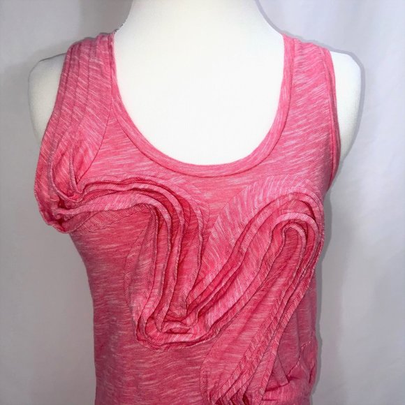 Anthropologie Little Yellow Button Swirl Sleeveless Knit Top Tank T-Shirt - Picture 5 of 10